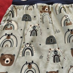 Pantalon évolutif ourson arc-en-ciel / bleu marine