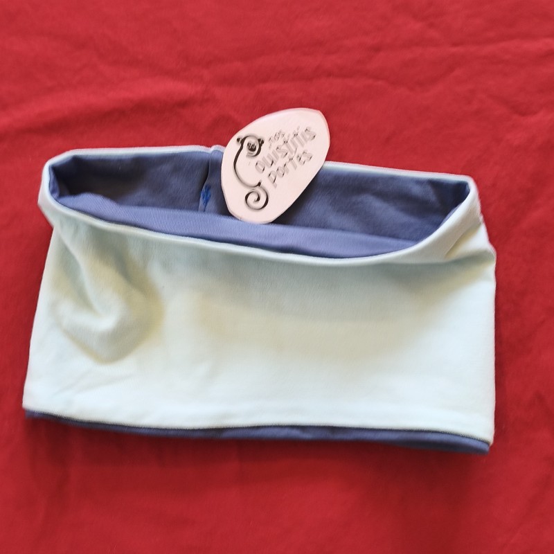 Tour de cou réversible bleu