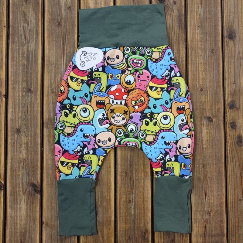 Pantalon évolutif monstres de toutes les couleurs (sweat)