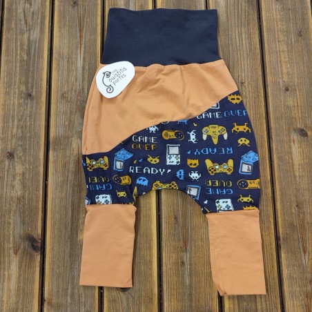Pantalon évolutif game over / orange pâle