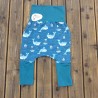 Pantalon évolutif baleine souriante / bleu pétrole