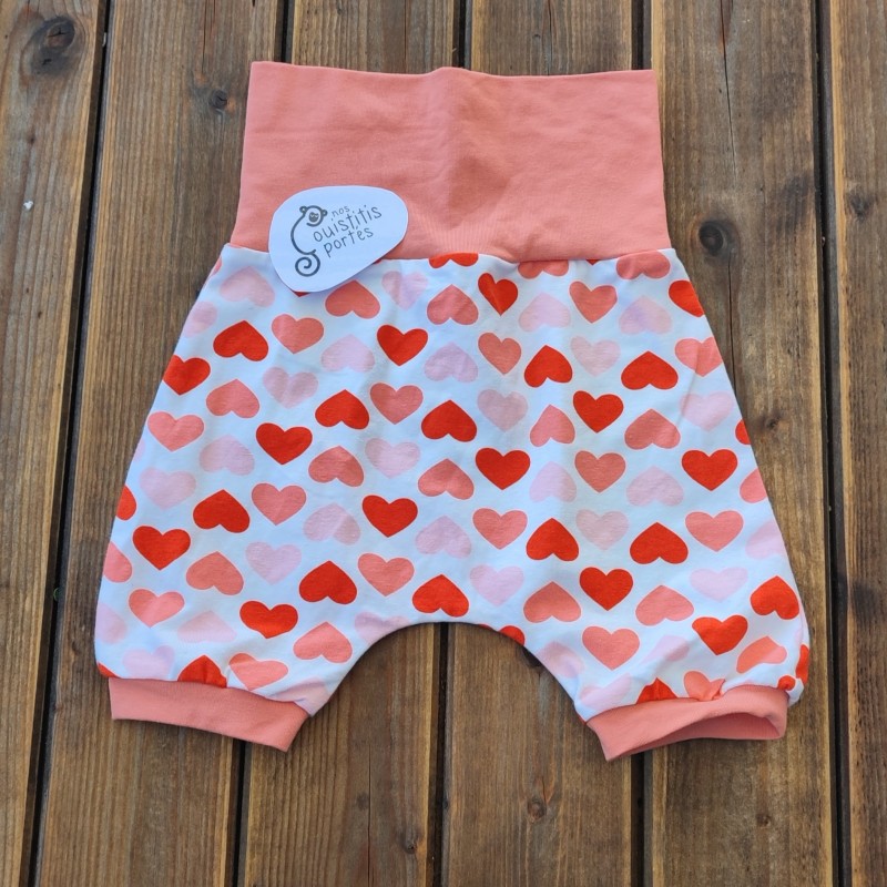 Bermuda évolutif cœurs vif / rose