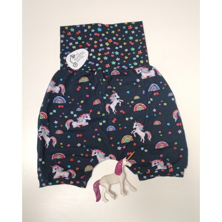 Bermuda évolutif licorne et petite fleur multicolore